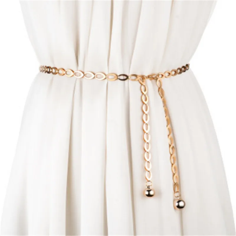 High Waist Gold Silver Belts for Women Fashion Waistbands All-match belt for Party Jewelry Dress Waist metal Chain Belts