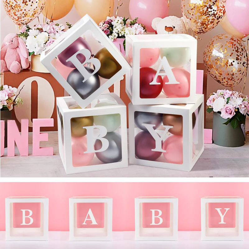 

Transparent Balloon Box Baby Shower Decoration Boy Girl 1st Birthday Party Decorations Kids Wedding Decor Babyshower Supplies