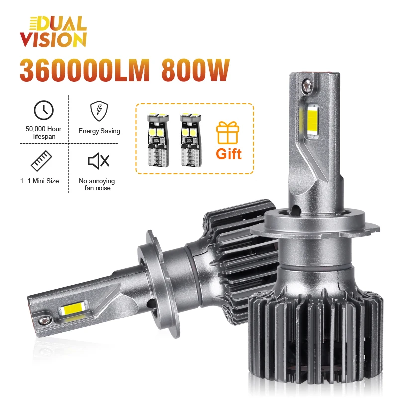 

800W 3600000LM H7 светодиодный Canbus H4 H11 лампа для фар высокой мощности 3570 CSP H8 9005 HB3 9006 HB4 9012 HIR2 Turbo Лампа 6000K для автомобиля