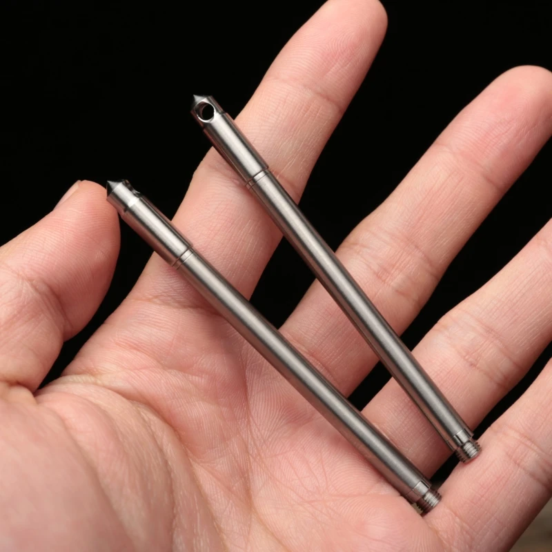

Titanium Portable Keychain Mini Pen Personality Signature Pen Outdoor Survival Gear For Teacher Men Boyfriend Gift