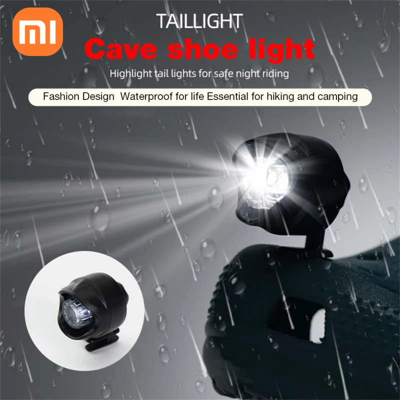 

XIAOMI 2PC LED Headlights For Crocs Shoes IPX5 Waterproof Shoes Light 72 Hours Glowing 3 Modes Small Lights For Dog Walking Camp