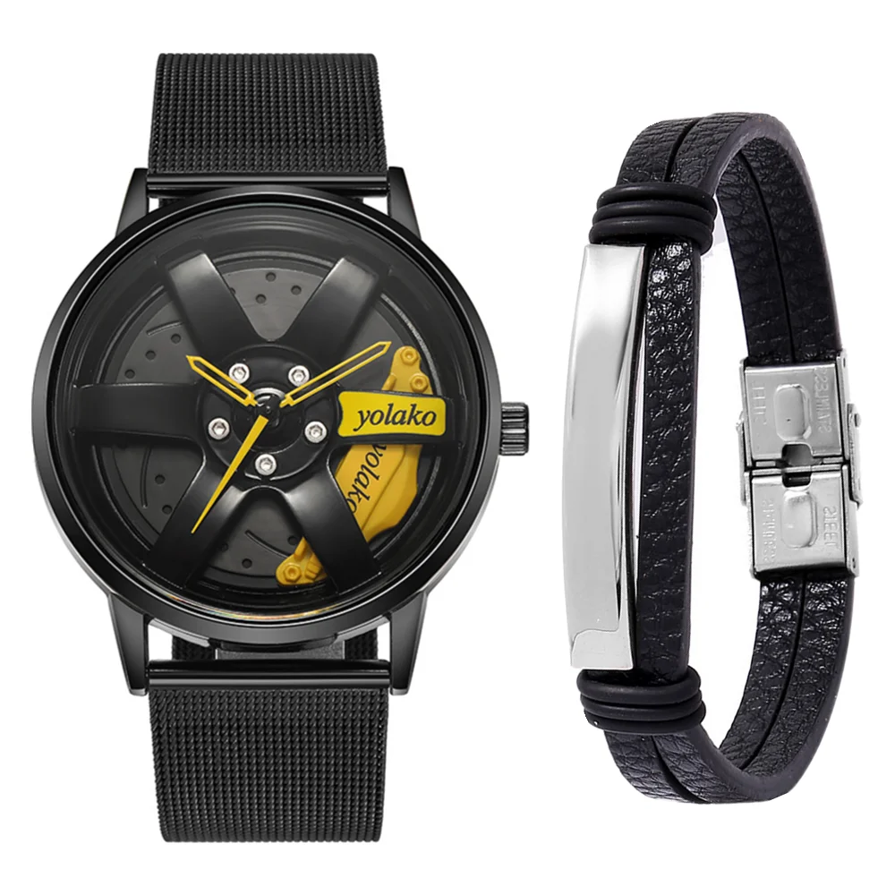 

Роскошные мужские часы с кожаным браслетом, кварцевые наручные часы из нержавеющей стали для мужчин, деловые студенческие часы, мужские час...