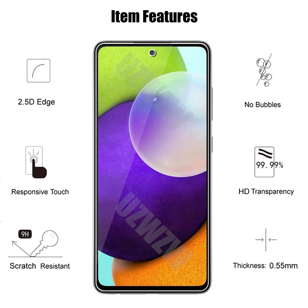 (2+2) For Samsung Galaxy A52s A52 5G / 4G (2pcs) Camera Lens Film & (2pcs) Tempered Glass Screen Protectors Protective Guard