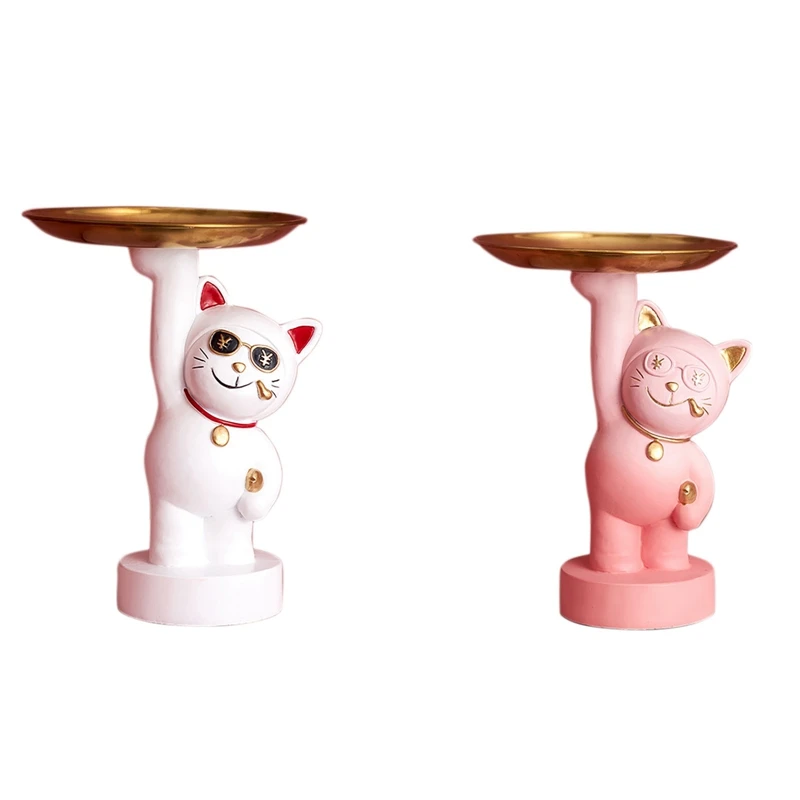 

Lucky Cat Key Storage Tray Decoration Living Room Entrance Room Home Entrance Decoration Housewarming Gift