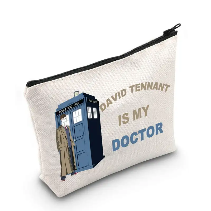 

Who Tardis TV Show Cosmetic Make Up Bag David Tennant Fans Gifts David Tennant Is My Doctor Makeup Zipper Pouch Bag For Women Gi