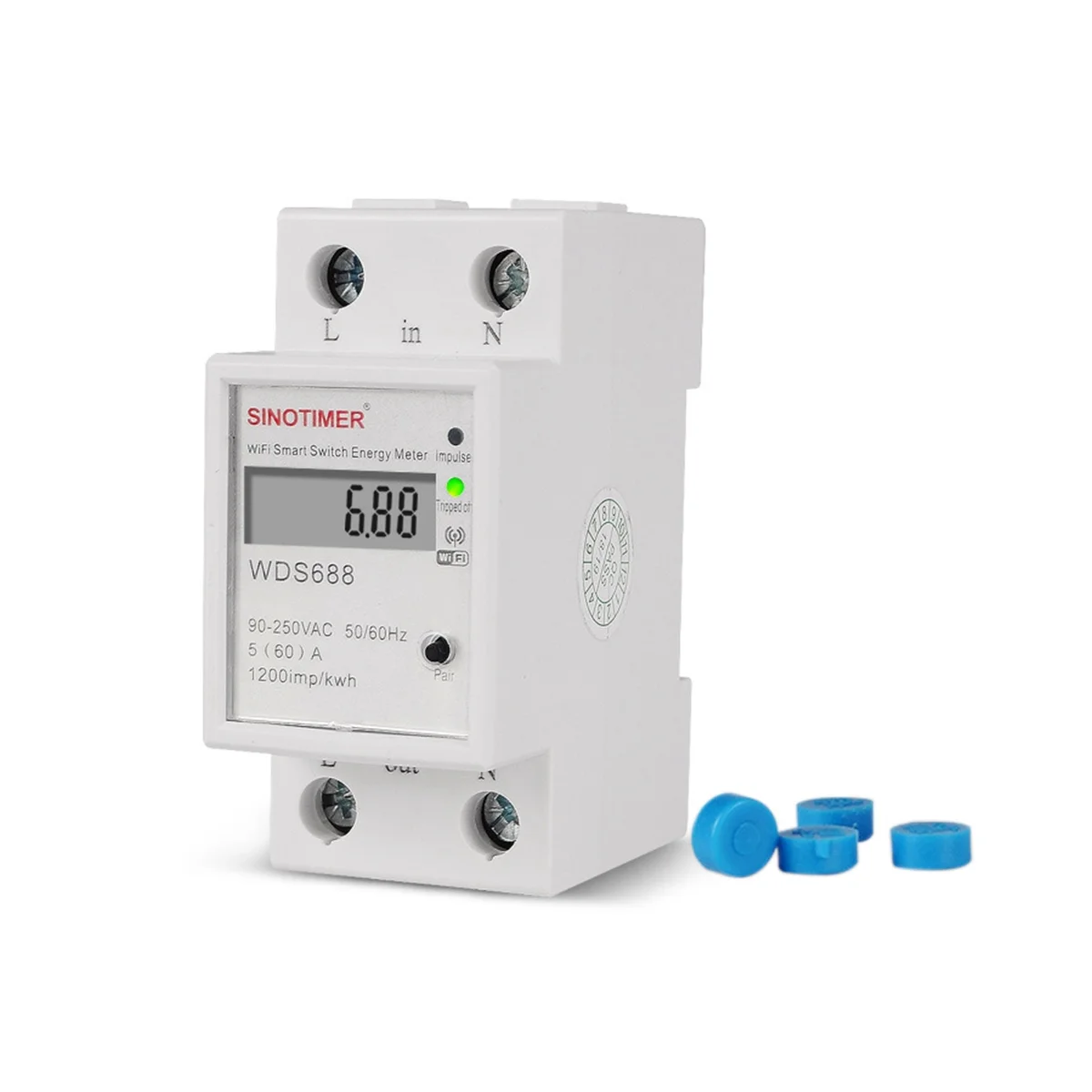 

WDS688 Smart WiFi Single-Phase Energy Meter Multifunction Rail Energy Meter 5-60A 230V