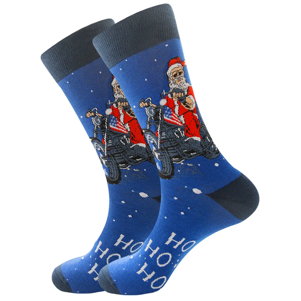 12 Pairs Autumn and Winter New Christmas 12 Colors Men Cotton Socks Elk Santa Snowflake Funny Casual Women and Men Socks