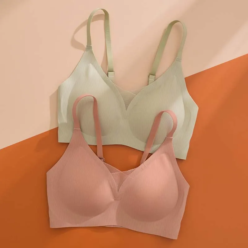 

Roseheart for Women Black Skin Wireless Female Bras Push Up Padded Wire Free Padded Cup A B C Underwear Seamless One-Piece Bra