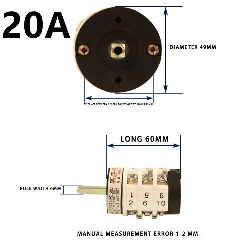 

20A Switch 220/380V Forward Reverse for Car Tyre Changer Machine Tire Machine Replacement Part Turn Table Pedal Motor Switch
