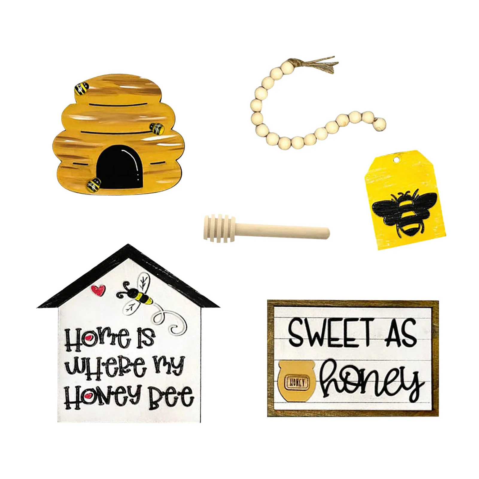 

Декоративный поднос в несколько рядов, деревянный декоративный знак в виде пчелы, декор кухонного стола, фермерский знак для дома