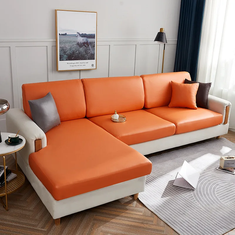 Sofa Seat Cover Three-Proof Leather Sofa Seat Cover Solid Color Lazy Sofa Cover Four Seasons Waterproof Sofa Cover