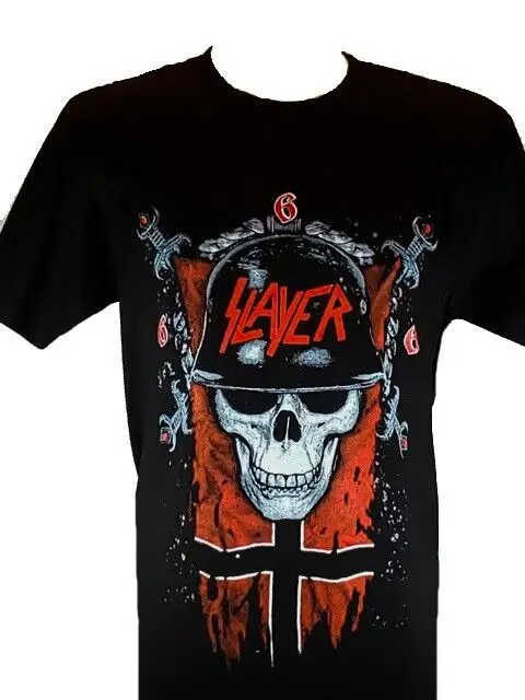 Черная футболка с черепом SLAYER 666