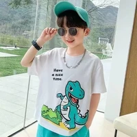 summer handsome cool kids boy casual tops print trendy childrens pure cotton t shirt short sleeve toddler tees han fan