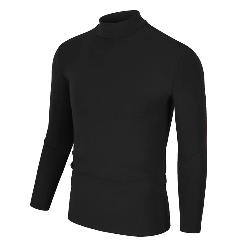 

Однотонный мужской зимний топ с высоким воротником, модный однотонный тонкий пуловер, мягкий и удобный теплый топ под пяткой