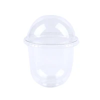 12pcs disposable salad cup transparent plastic dessert bowl container with lid for bar cafe home