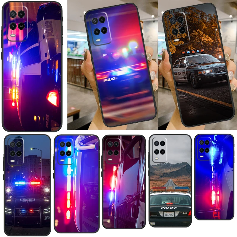 Светильник с изображением полицейских автомобилей в темное время суток для OPPO A74