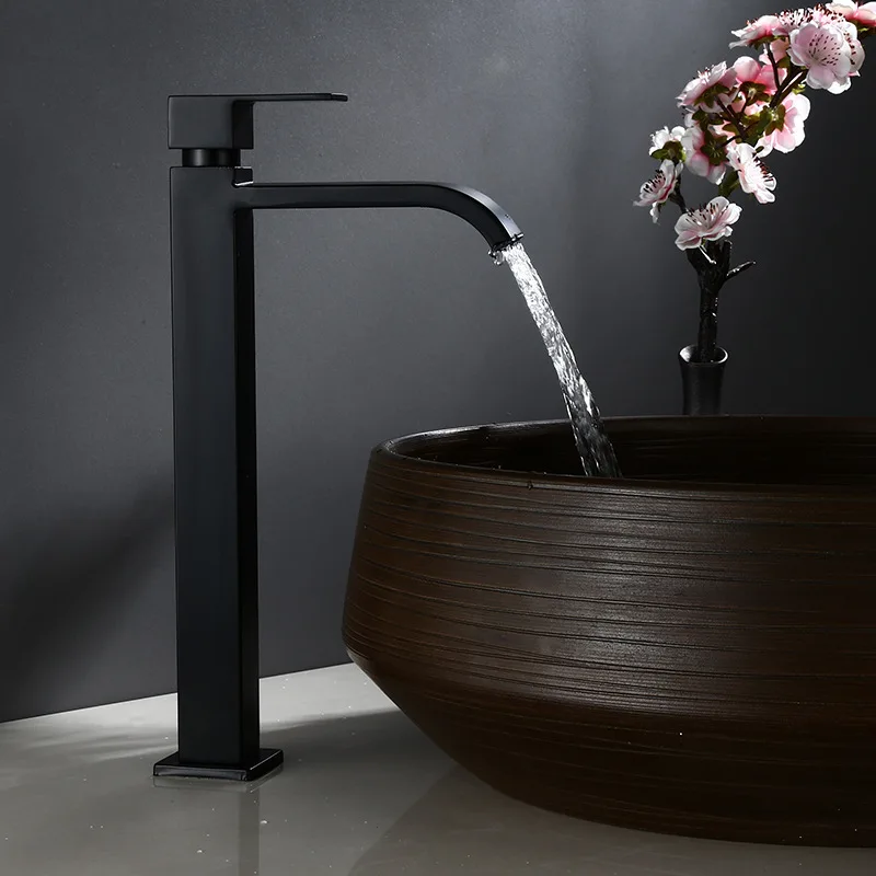 

Basin faucet Only Cold bathroom faucet Black basin Tap bathroom sink faucet tall 304 Stainless Steel faucet for cold water