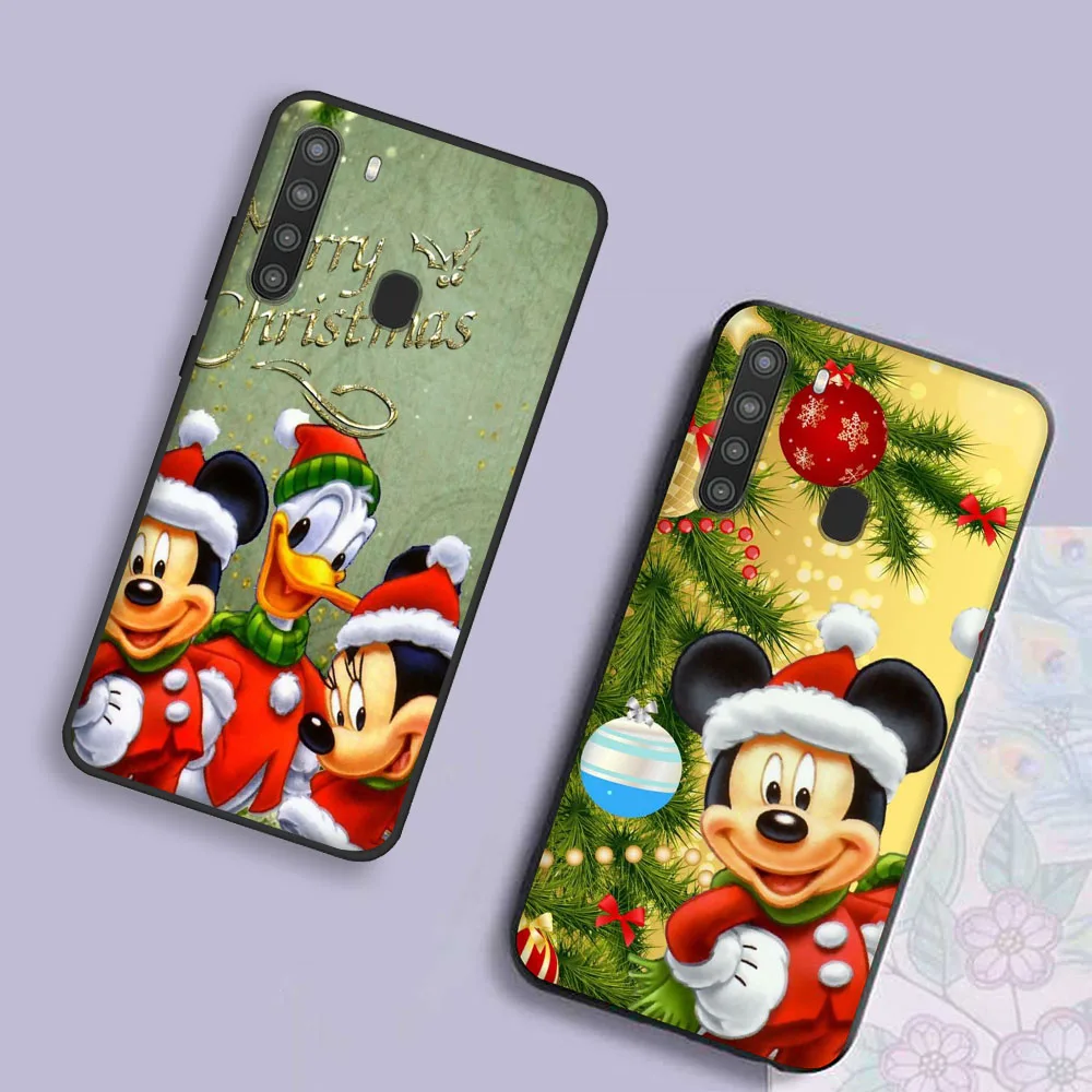 D-7 Merry Christmas Mickey Stitch Cover for Realme 8 8I 9I C11 C20 C20A C21 C21Y C25Y C25S C25 C12 C30 C31 C33 Pro Black Case
