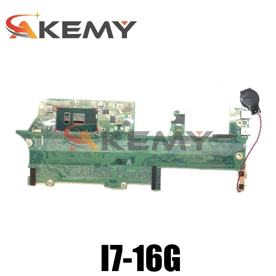 

Akemy DA0X31MBAF0 907558-601 907558-001 907558-501 For HP Spectre 13-W X360 13-W010CA Notebook Laptop Motherboard I7 7500U 16G