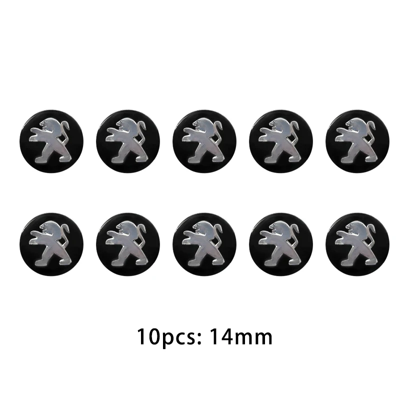 

5/10 шт./лот 14 мм корпус ключа автомобиля квадратная эмблема символ наклейка для Peugeot GT 308 T9 208 508 207 206 3008 408 108 наклейка с логотипом автомобиля