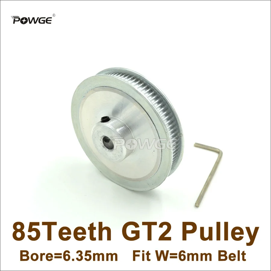 POWGE 5 шт. 85 зубьев 2GT диаметр шкива ГРМ = мм ширина подходит 6 ремень GT2 3D-принтер 85-2GT-6