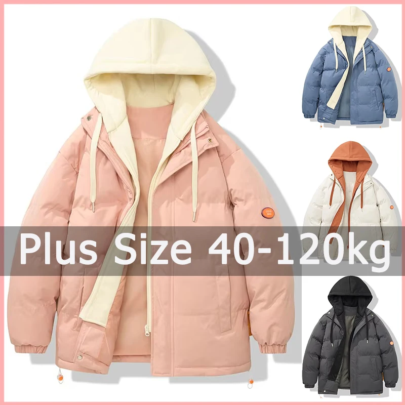 Женское пальто больших размеров 40-120 кг хлопковая куртка с капюшоном 5XL 6XL плотное
