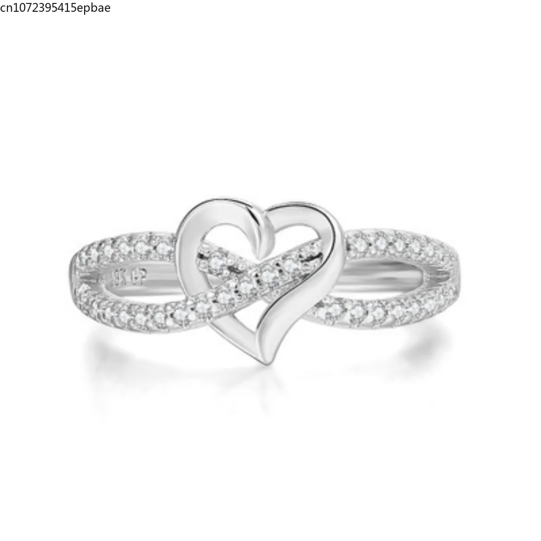 

European and American Fashion Heart-shaped Cubic Zirconia Ring Simple Atmospheric Ring Ring for Women Free Advanced Exquisite