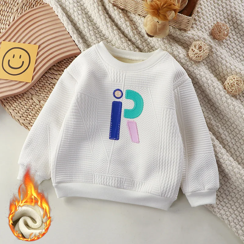 Утепленная детская односекционная бархатная толстовка Повседневная Толстовка