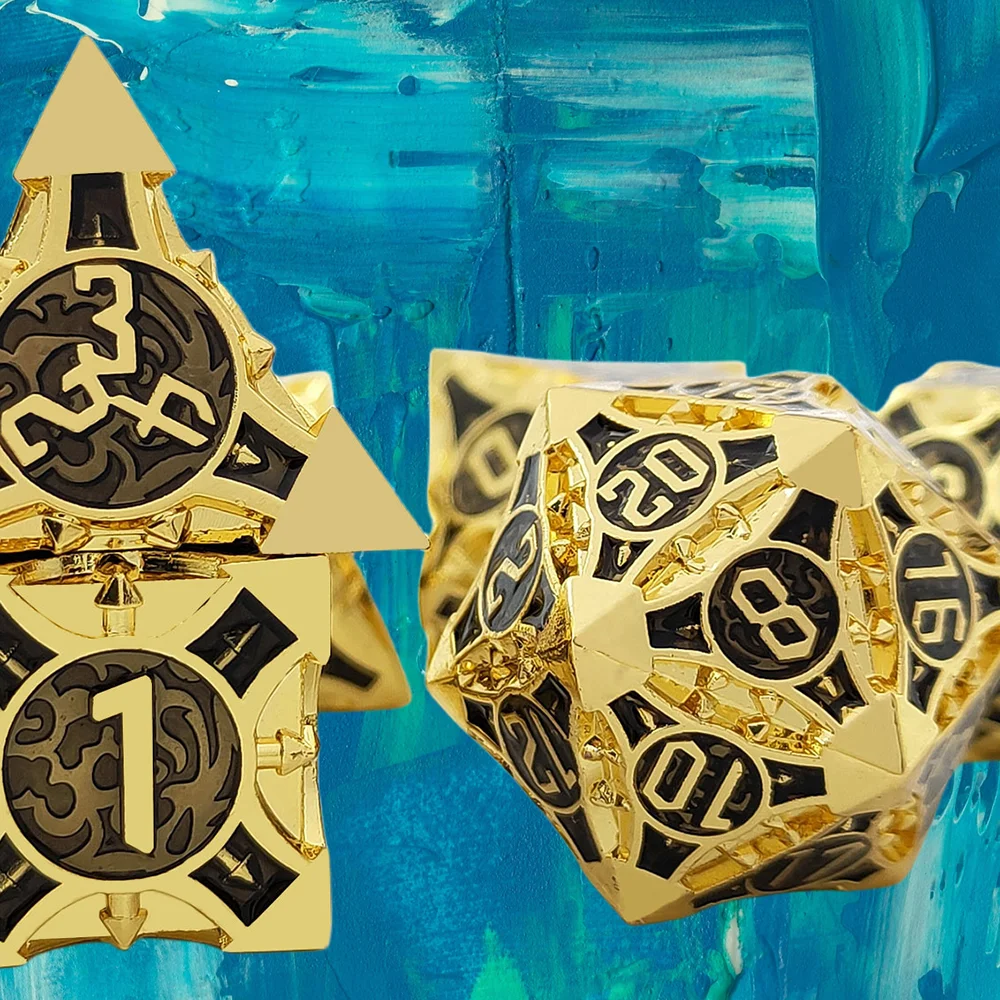 Фото Цинковый сплав DND Dice Многогранные металлические кости для Dungeon и Dragon MTG Pathfinder RPG Настольная игра D&D Набор кубиков для ролевых игр №3