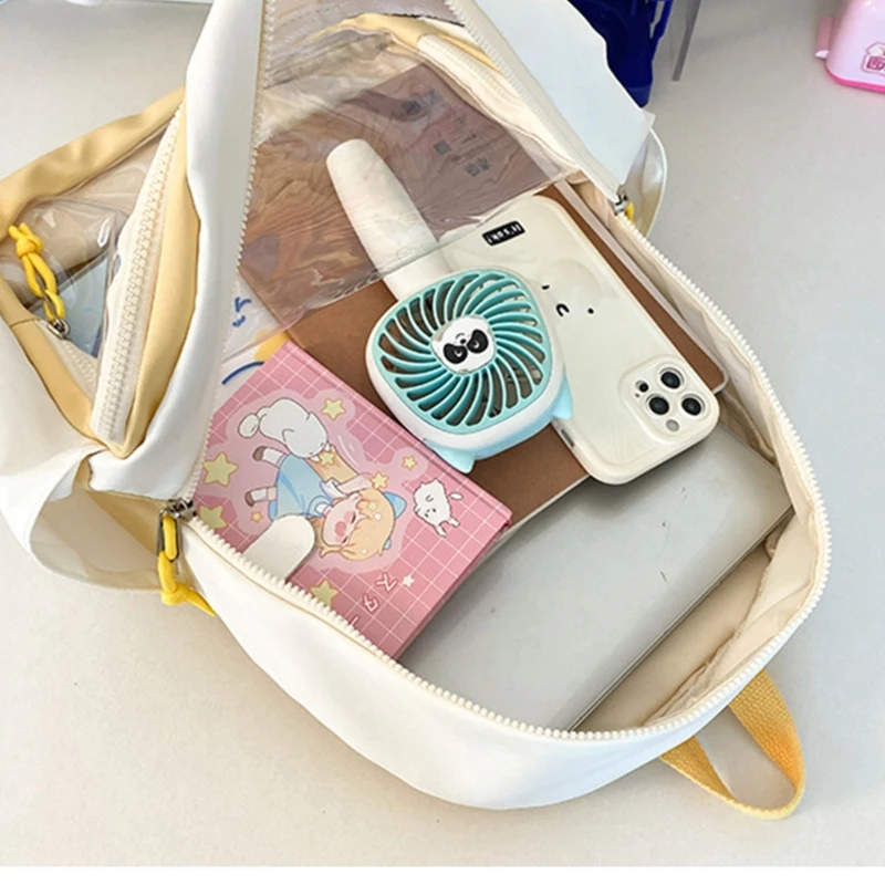 Прозрачный рюкзак из ПВХ школьная сумка мультяшный эстетический походный