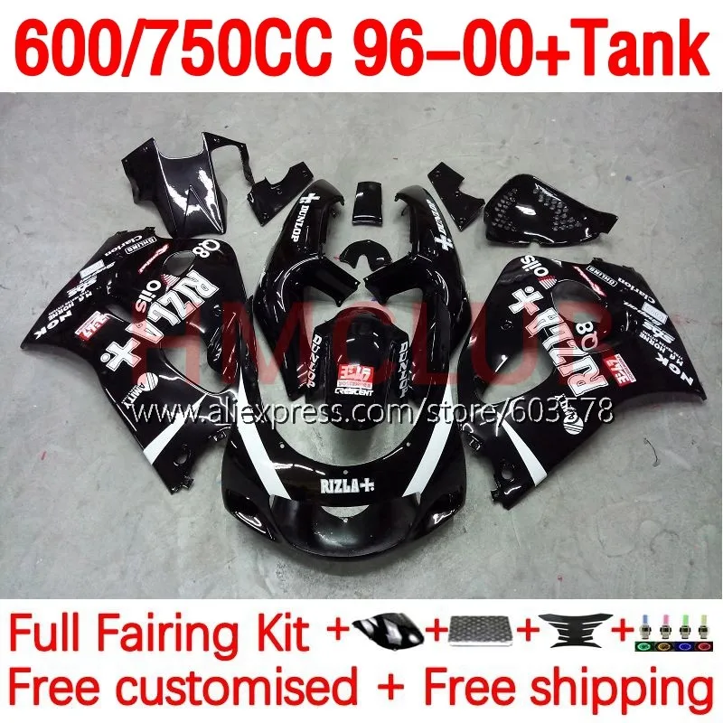 

Бак для SUZUKI SRAD GSXR750 GSXR 750 600 GSXR600 96 97 98 99 00 GSX-R600 1996 1997 1998 1999 RIZLA, черный обтекатель 180No.58