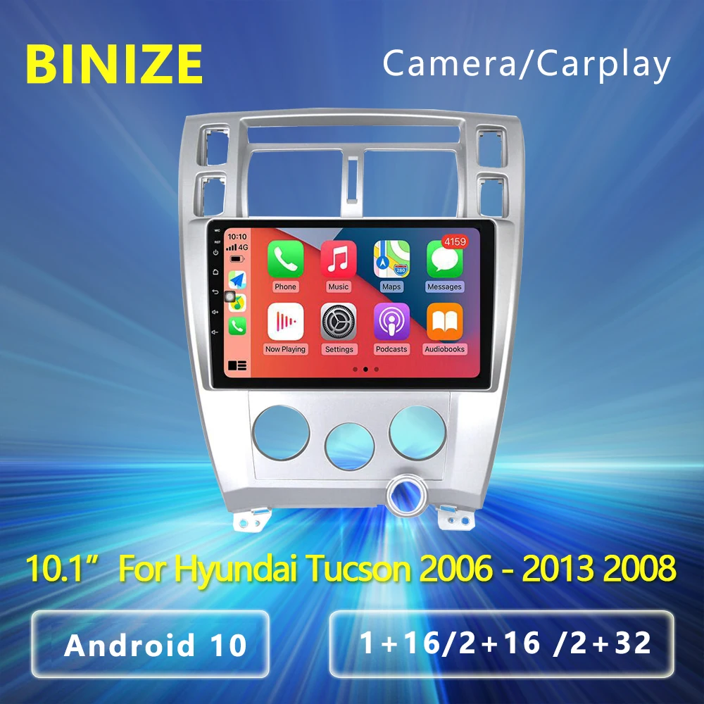 

2 Din Android 10 Car Radio GPS for Hyundai Tucson 2006 2007 2008-2013 Multimedia Video Player Navigation 10.1" FM Carplay Stereo