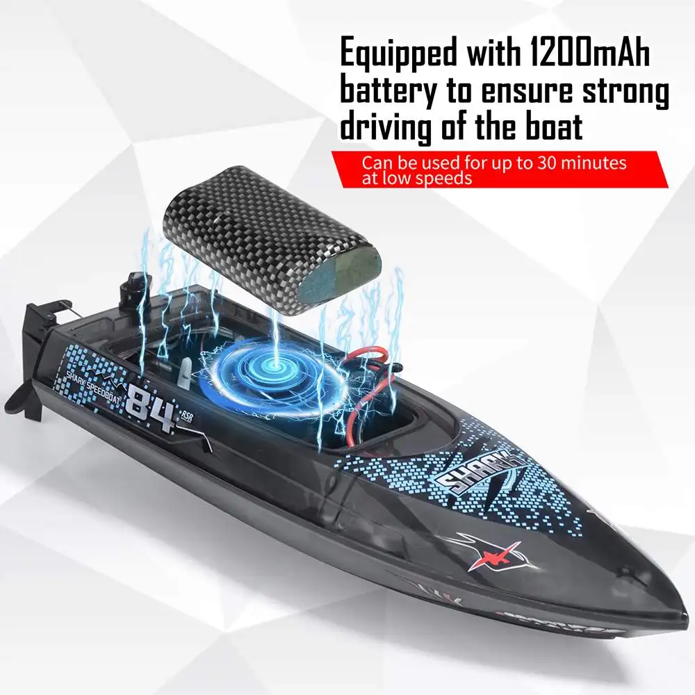 Радиоуправляемая лодка Flytec V006 RTR 2 4G 30 км/ч с автоматическим сбросом светодиодный