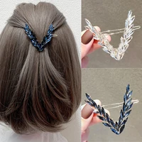 luxury shining crystal hair clip for women korean v shape buckle hairpins girls hair accessories headwear fashion ornaments gift