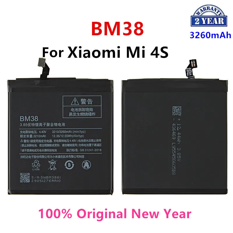 Оригинальный аккумулятор Xiao mi 100% BM38 3260 мАч для Xiaomi 4S Mi 4S Mi4S BM38 высококачественные сменные батареи для телефона