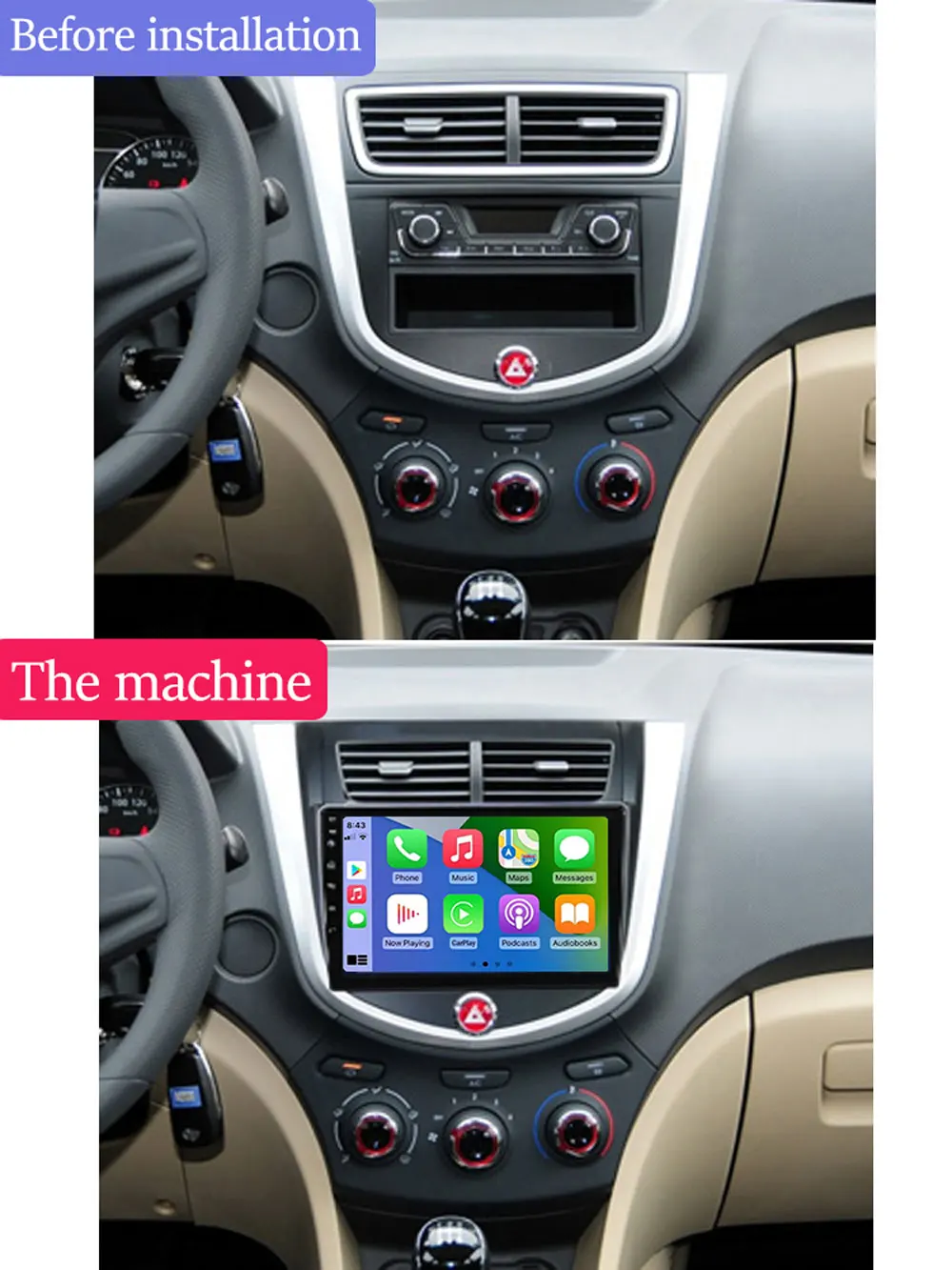 Android 13 для JAC J4 2013-2014 навигация GPS Carplay Автомагнитола Bluetooth DSP BT WIFI + 4G QLED сенсорный