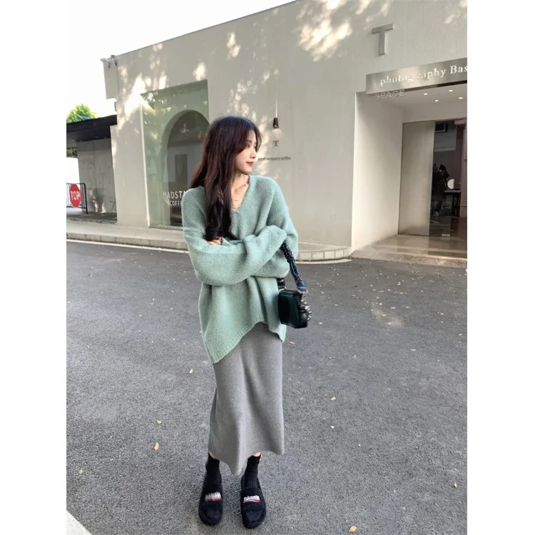 

Мягкая яркая шерстяная вязаная юбка в Корейском стиле для отдыха, Женская облегающая юбка на осень и зиму