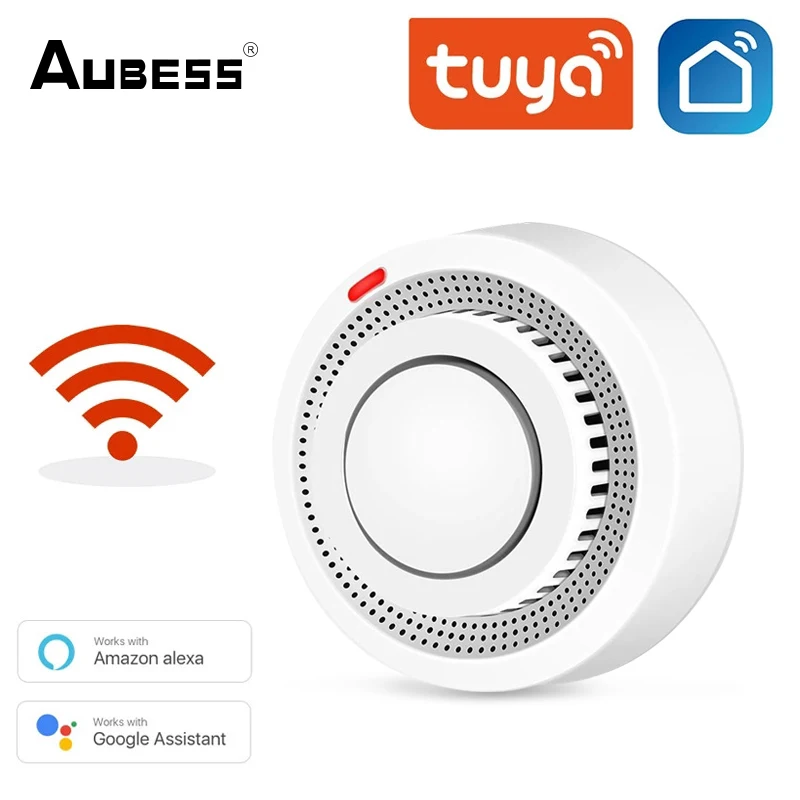 

Tuya WiFi Smoke Detector Home Security Fire Alarm System Smart Smoke Sensor Smartlife APP Message Push 95db Sound No Need Hub