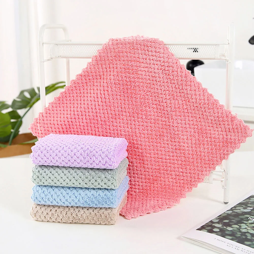 

Square Towel Cotton Face Towel Soft Coral Velvet Kids' Facial Cleansing Cleaning Wipes Handkerchief Washcloth Hand Towel