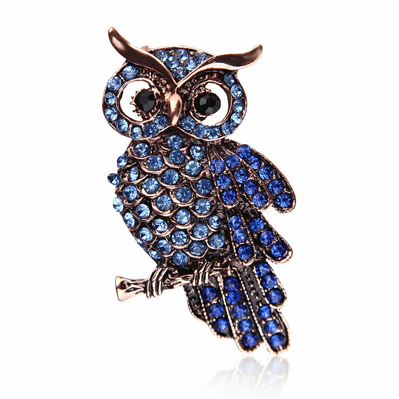 

Owl Brooches for Women Men Suit Badge Crystal Rhinestone Jewelry Opal Cute Cartoon Cat Bird Pins Cool Boy Clothing Accessories