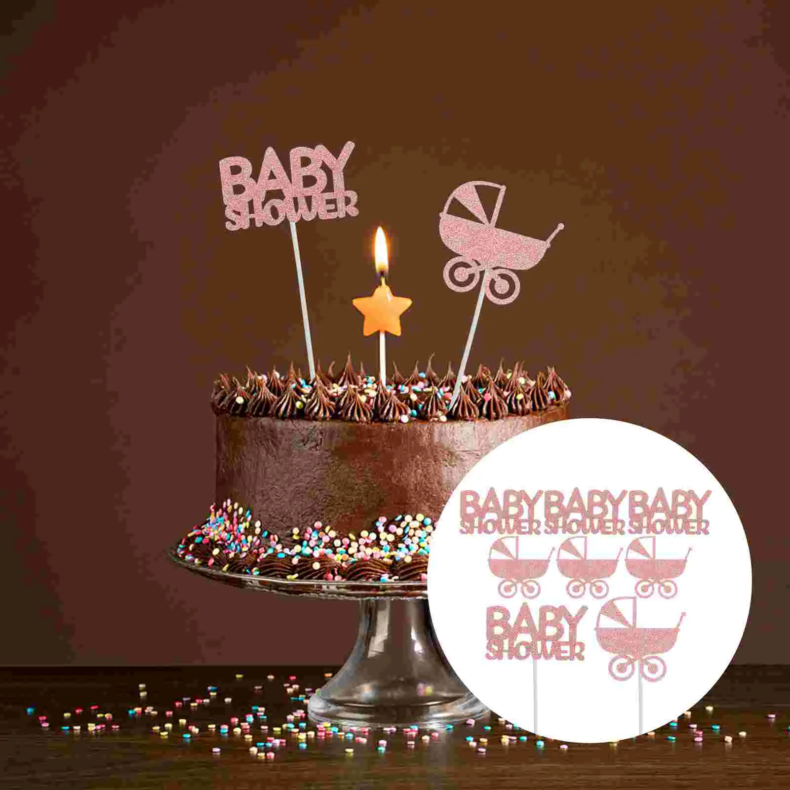 

12pcs Party Cupcake Toppers Dessert Decoration Cake Ornament for Baby Shower