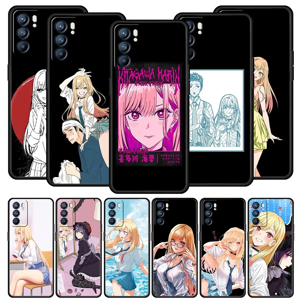 

My Dress Up Darling Kitagawa Marin Case For Oppo Find X5 A54 A53 A52 A9 2020 A15 A95 A16 A76 A74 A12 Reno7 SE Reno6 Pro 5G Cover