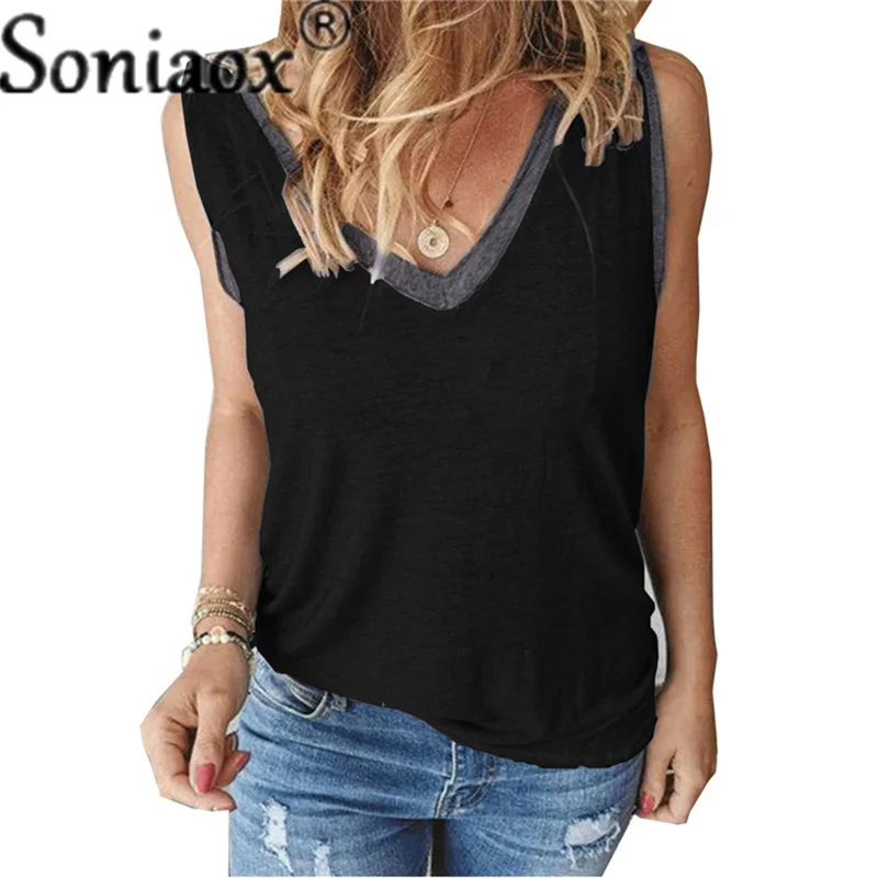 Однотонная Базовая Повседневная Свободная майка женский летний винтажный