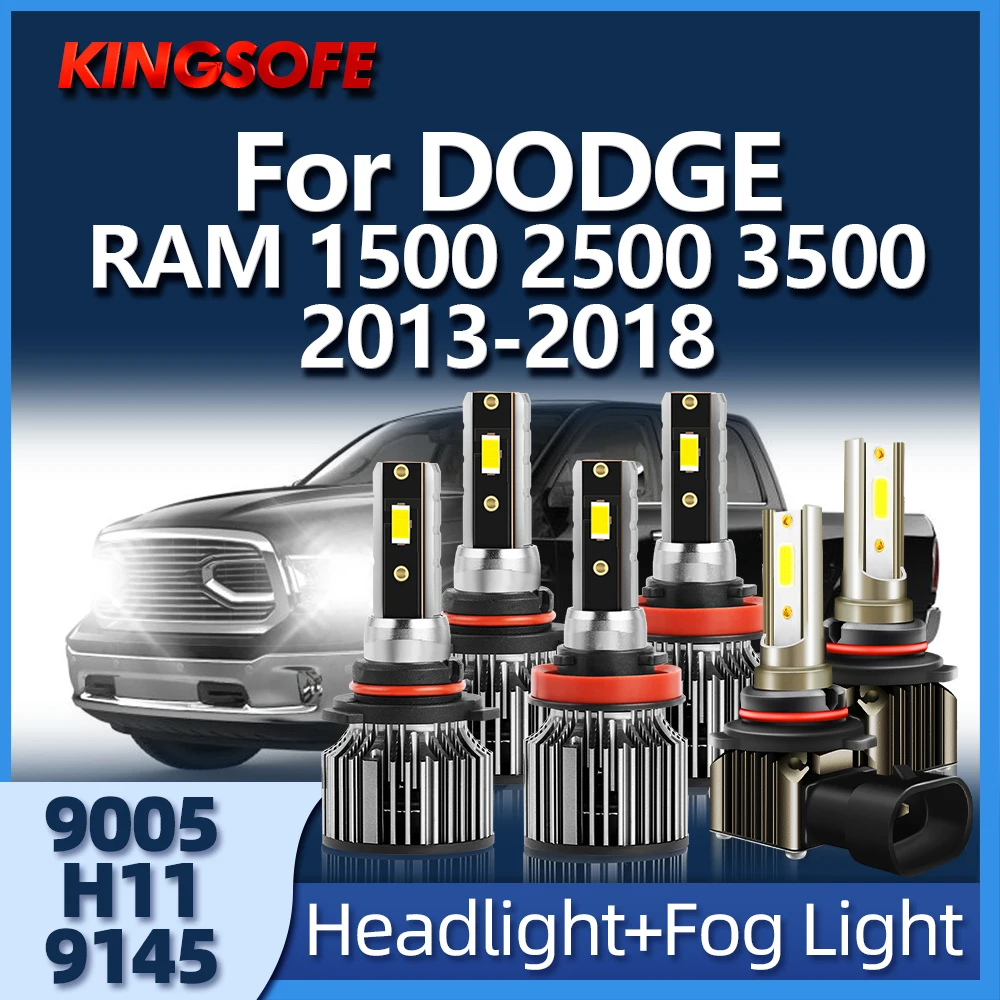 

KINGSOFE Car Headlight Bulb LED H11 6000K 12V Lamp Auto Fog Light For DODGE RAM 1500 2500 3500 2013 2014 2015 2016 2017 2018