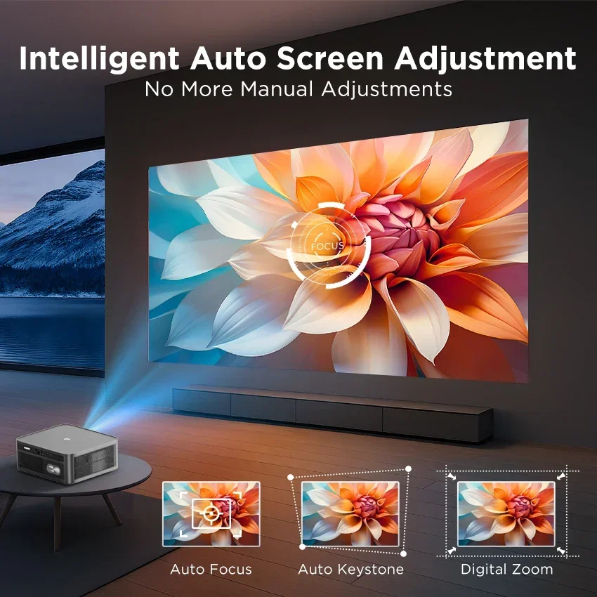 Фото Odm C50B 3D Led 4K 1080P проектор Ночные смартфоны с автоматическим зумом 4K Офисный и домашний Android-проектор для дневных презентаций №3