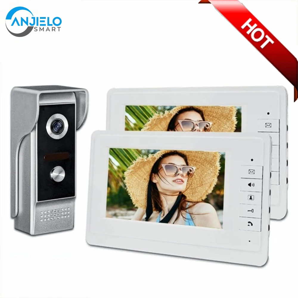 Video Porteiro Intercom in Private House 7 Inch TFT LCD Monitor Call Panel Open Electric Lock Domofon Video Doorbell Intercom