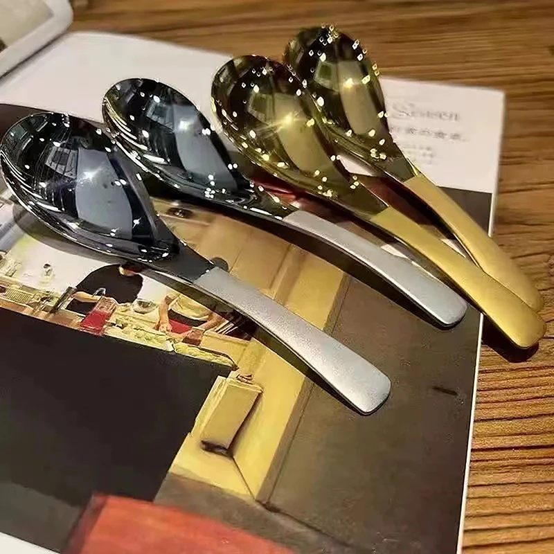 

Корейская столовая посуда из нержавеющей стали с утолщенной длинной ручкой, ложка для перемешивания еды, домашняя столовая ложка, десертная вилка