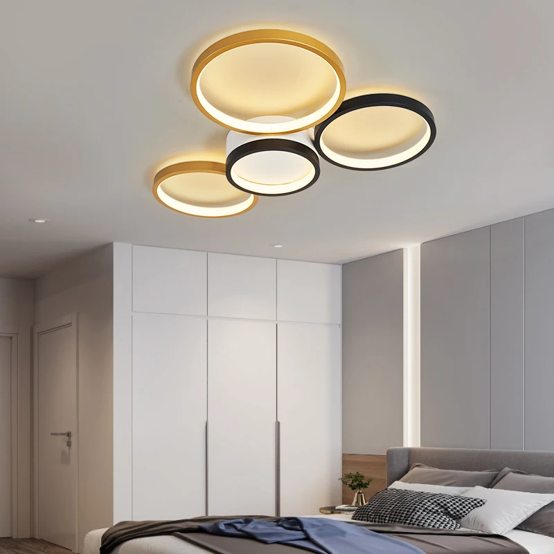 

Modern Ceiling Chandeliers For Livingroom Bedroom indoor lighting led Chandelier Fixtures AC90-260V Black+Gold Modern chandelier