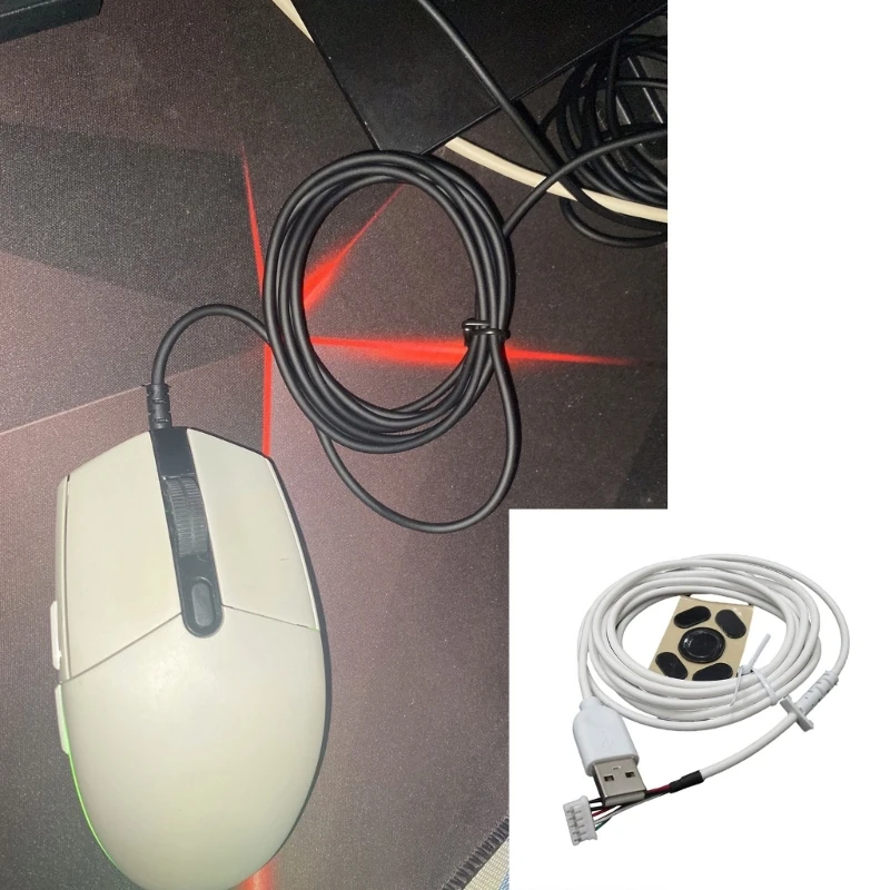 Фото CPDD USB-кабель для мыши и сменные ножки для мыши, ремонтные аксессуары для игровой мыши G102, быстрая передача №4