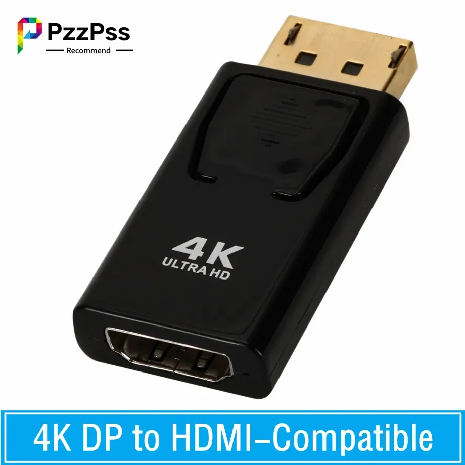 

PzzPss 4K адаптер-переходник с порта HDMI 1080P DP на HDMI-совместимый преобразователь видео и аудио для ПК ТВ ноутбука
